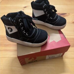 Billy Kids High-Top Black and White Sneakers